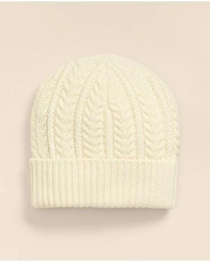 Brooks Brothers Merino Wool Aran Hat - Natural