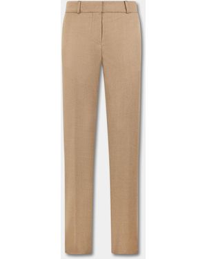 Brooks Brothers Cigarette Fit Flannel Virgin Wool Trousers - Natural