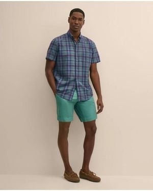 Brooks Brothers The 9" Linen-Cotton Shorts - Blue