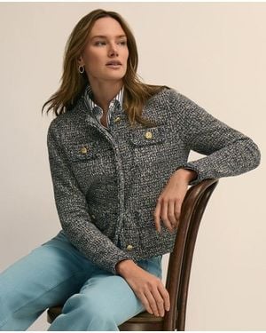 Brooks Brothers Cotton Blend Tweed Jacket - Gray
