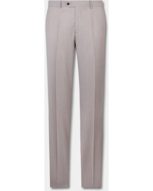 Brooks Brothers Twill Virgin Wool Trousers - Grey