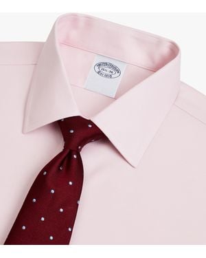 Brooks Brothers Slim Fit Non-Iron Twill Shirt With Ainsley Collar - Pink