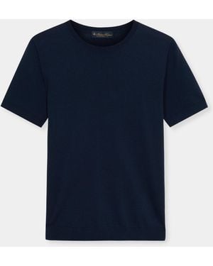 Brooks Brothers Cotton Knit Top - Blue