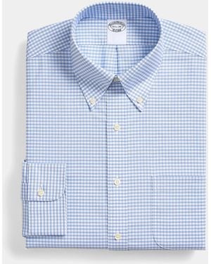 Brooks Brothers Regular Fit Non-Iron Oxford Shirt With Button Down Collar - Blue