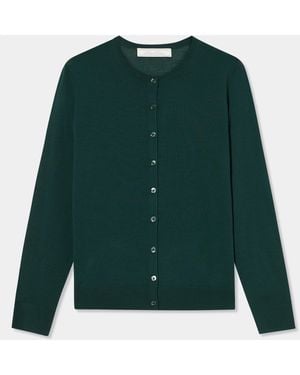 Brooks Brothers Relaxed Diamond Merino Cardigan - Green