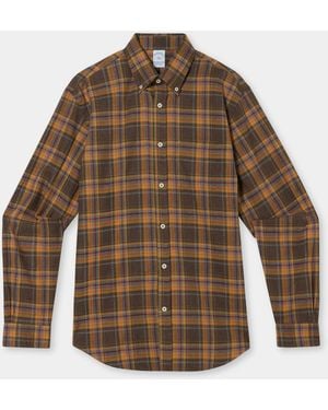 Brooks Brothers Regular Fit Shirt With Button Down Collar - Brown