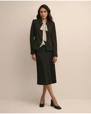 Brooks Brothers Crepe Bias-Cut Slip Skirt - Natural