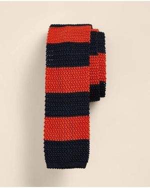Brooks Brothers Wool-Silk Textured Rugby-Stripe Knit Tie