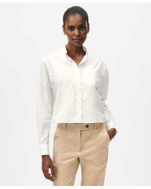 Brooks Brothers Cropped Cotton Poplin Shirt - Bianco