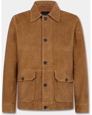 Brooks Brothers Suede Overshirt Jacket - Brown
