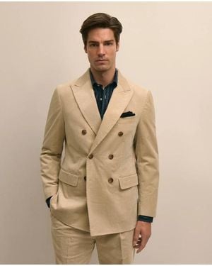 Brooks Brothers Classic Fit Corduroy Double-Breasted Suit Jacket - Natural