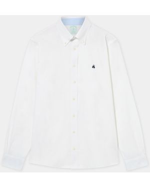 Brooks Brothers Camisa Slim Fit Oxford Non-iron Con Cuello Button Down - Blanco