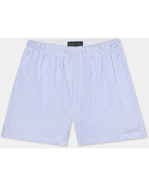Brooks Brothers Micro Fantasy Cotton Boxer Shorts - Blue