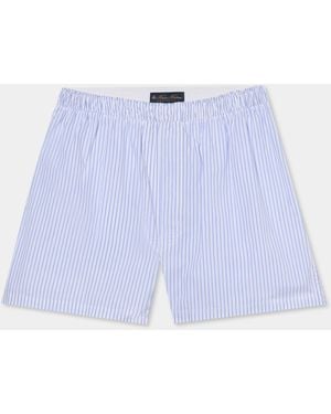 Brooks Brothers Micro Fantasy Cotton Boxer Shorts - Blue