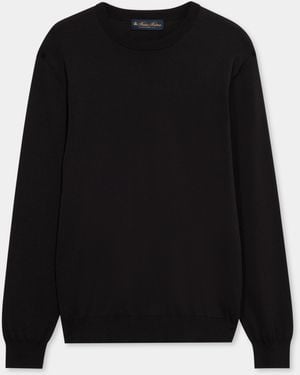 Brooks Brothers Makò Cotton Crewneck Jumper - Black