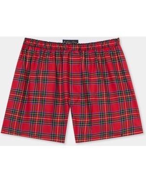 Brooks Brothers Tartan Cotton Boxer Shorts - Red