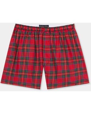 Brooks Brothers Tartan Cotton Boxer Shorts - Red