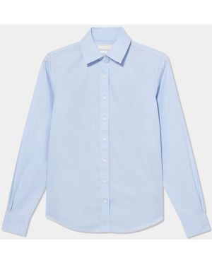 Brooks Brothers Fitted Non-Iron Oxford Pinpoint Supima Shirt With Forward Point Collar - Blue