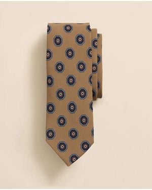 Brooks Brothers Silk Geometric Tie - Natural
