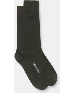 Brooks Brothers Mid-Calf Cotton Socks - Grey