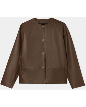 Brooks Brothers Collarless Jacket - Brown