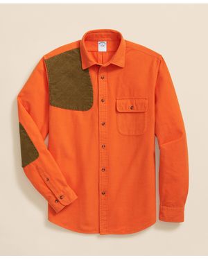 Brooks Brothers Regular Fit Corduroy Shirt With Ainsley Collar - Orange