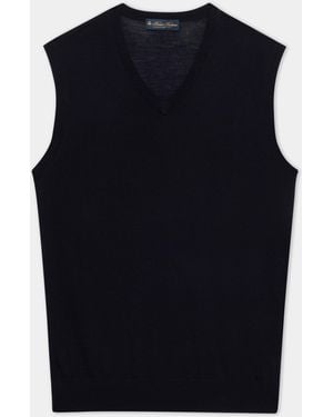 Brooks Brothers Merino Wool Jumper Vest - Blue