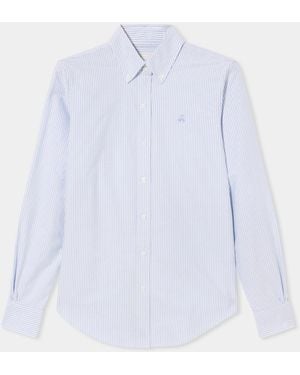 Brooks Brothers Classic-fit Cotton Oxford Stripe Shirt - Blue