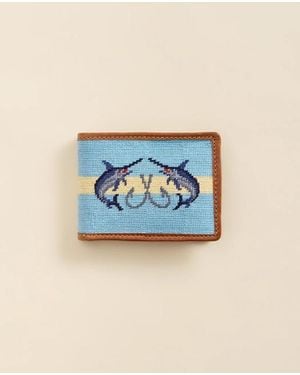 Brooks Brothers Smathers & Branson Needlepoint Marlin Wallet - Blue