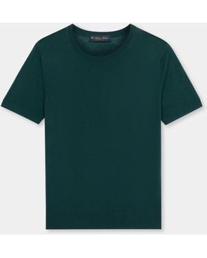Brooks Brothers Relaxed Diamond Merino Short Sleeve Jumper - Green