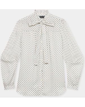 Brooks Brothers Camisa De Viscosa De Lunares - Blanco