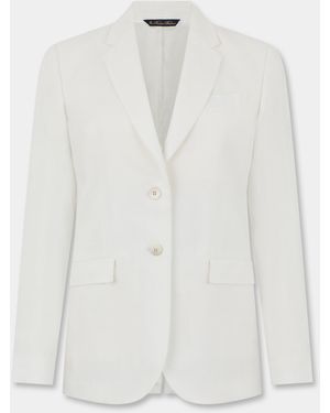Brooks Brothers Plain Linen Blazer - White
