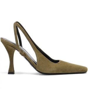 Proenza Schouler 90Mm Trap Cross Heeled Court Shoes - Metallic