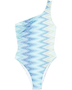 Missoni One-Shoulder Swimsuit - Blue