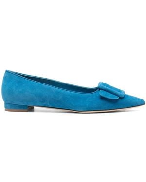 Manolo Blahnik Maysale Ballet Flats - Blue
