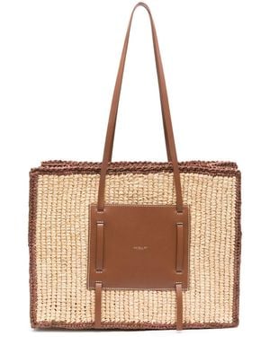DeMellier London Neutral The Capria Raffia Tote Bag - Natural