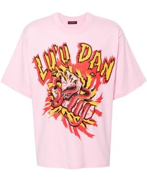 LỰU ĐẠN Graphic-Print Cotton T-Shirt - Pink