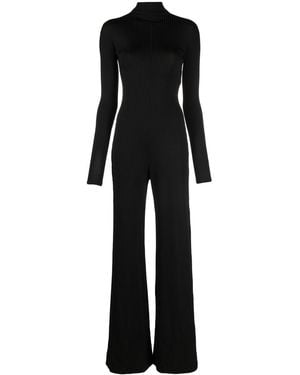 Balenciaga Ribbed-Knit Jumpsuit - Black