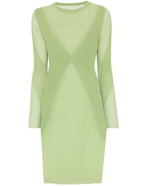 Isa Boulder Knitted Mini Dress - Green