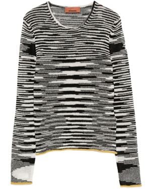 Missoni Crew-Neck Long-Sleeves Top - Black