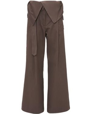 JW Anderson Fold-Over Trench Trousers - Brown