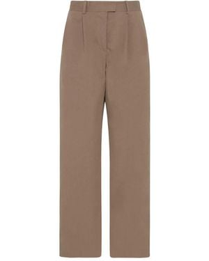 The Row Alfidis Pant In Cotton - Brown