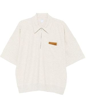Bottega Veneta Mélange-Effect Polo Shirt - White