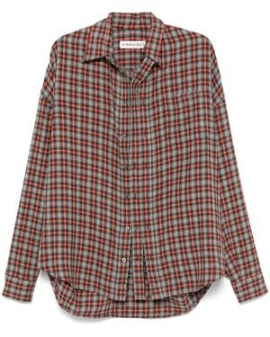 Y. Project Check-Pattern Shirt - Brown