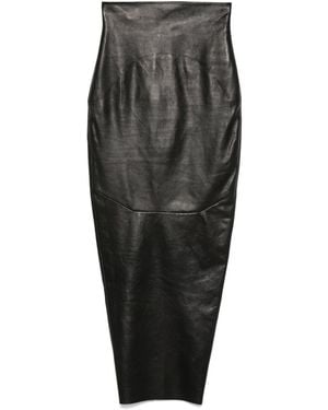Rick Owens Leather Maxi Skirt - Grey