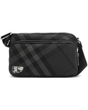 Burberry Grid Messenger Bag - Black