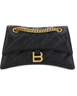 Balenciaga Hourglass S Quilted Shoulder Bag - Black