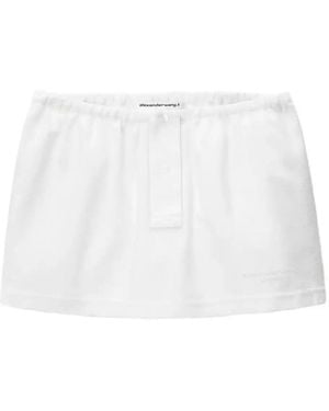Alexander Wang Elasticated-Waistband Buttoned Skirt - White