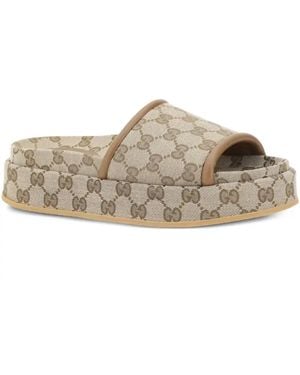 Gucci Double G Sandals - Brown