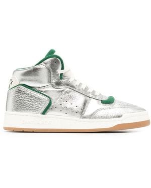 Saint Laurent Sl/80 High Top Leather Trainers - White